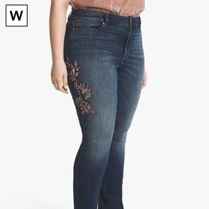 WHBM Plus Sequin Lace Slim Jeans NWT